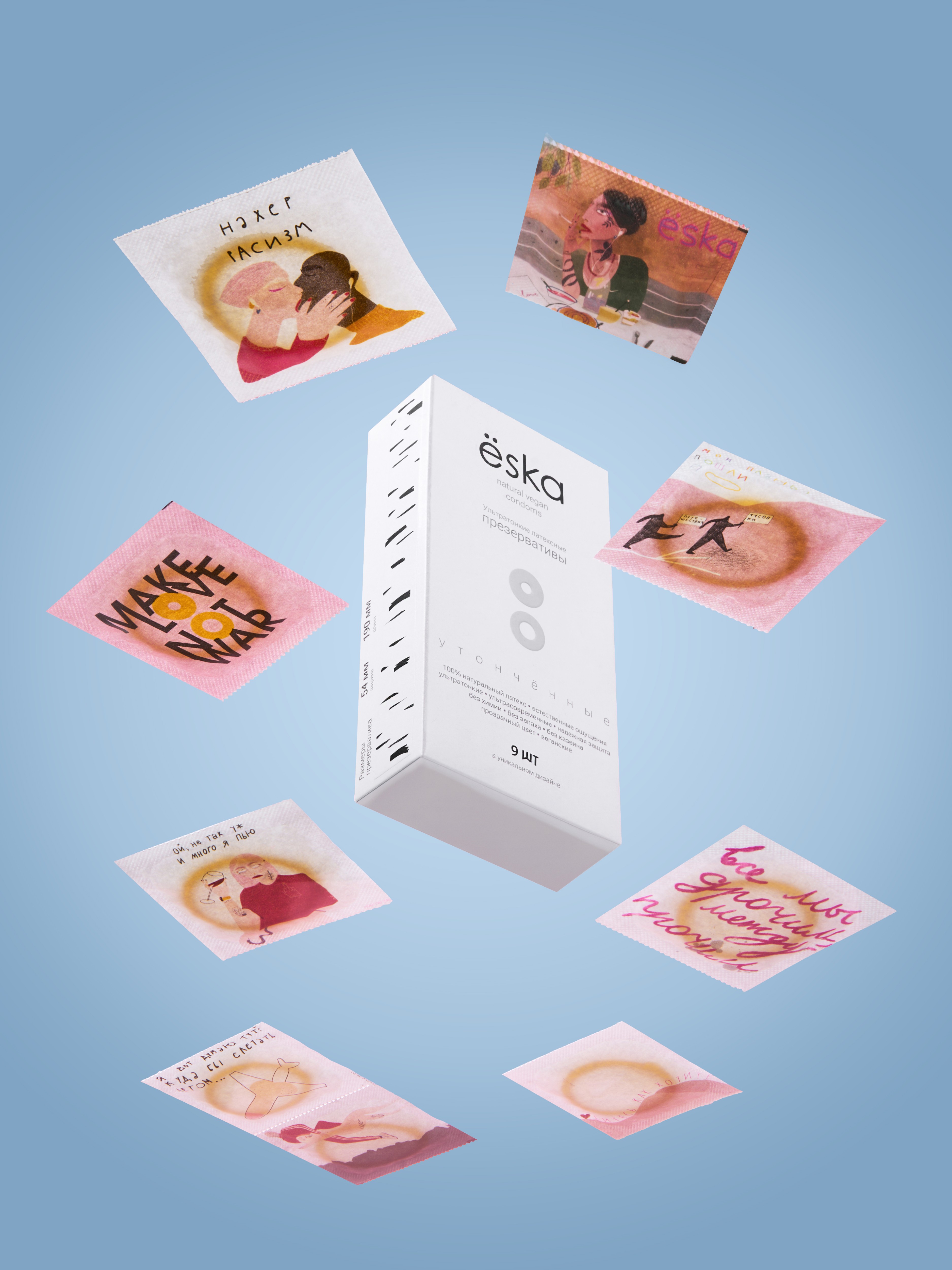 Ультратонкие латексные презервативы, ёska 